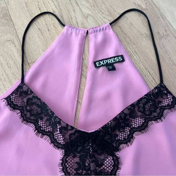 Express Pink Lace Trim Cami Top Valentines Party Chic Size XS - Picture 5 of 11